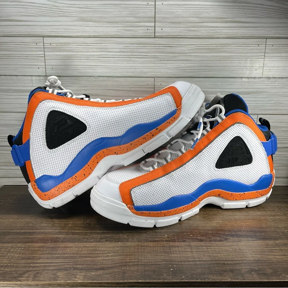 Fila Grant Hill 2 Men’s White Blue Orange Shoes - Men’s Size 15 - Picture 3 of 9